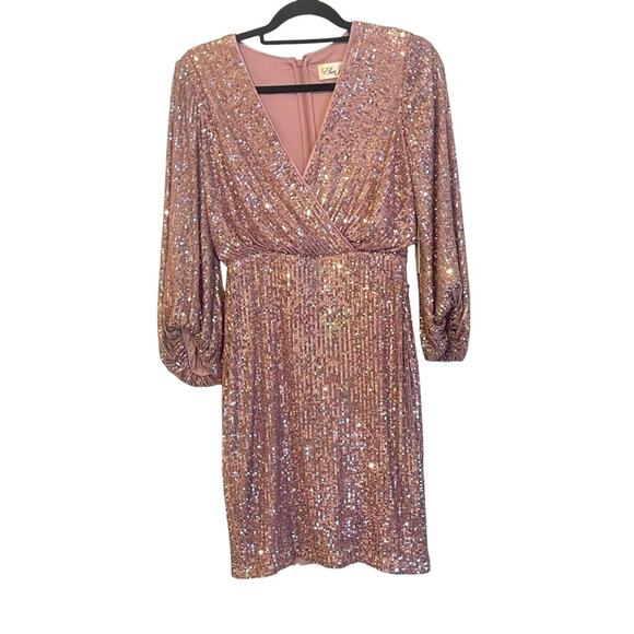 Eliza J Sequined Long Sleeve Stretch Dress NWT Size 2 - Picture 9 of 9